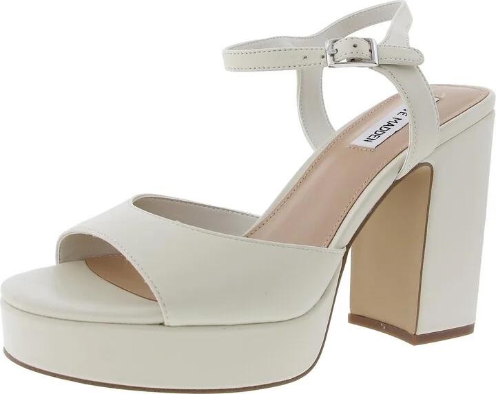 Amy Womens Buckle Leather Platform Sandals