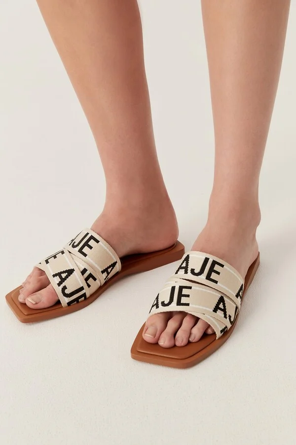 Anais Logo Slide In Colour Tan/Natural Size 36 - Image 2