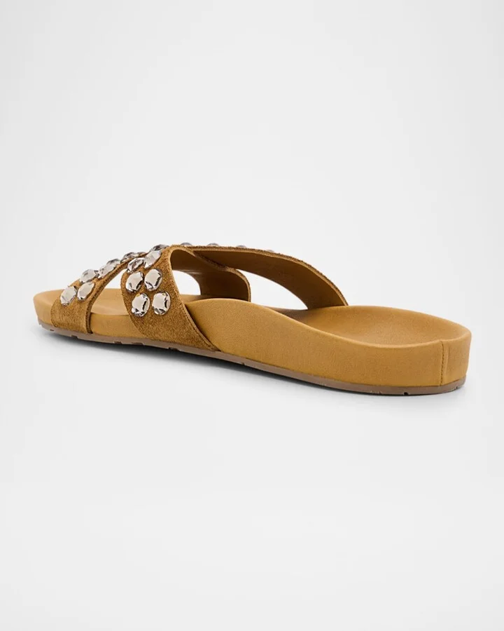 Analis Crystal Suede Crisscross Sandals - Image 8