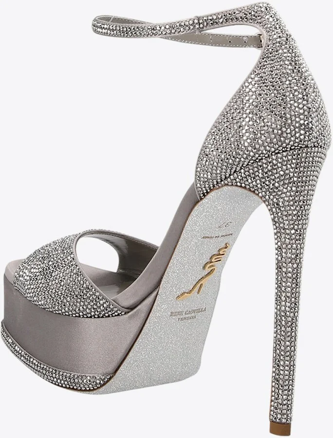Anastasia 130 Crystal Pearl Platform Sandals - Image 2