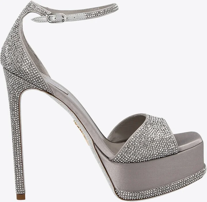 Anastasia 130 Crystal Pearl Platform Sandals