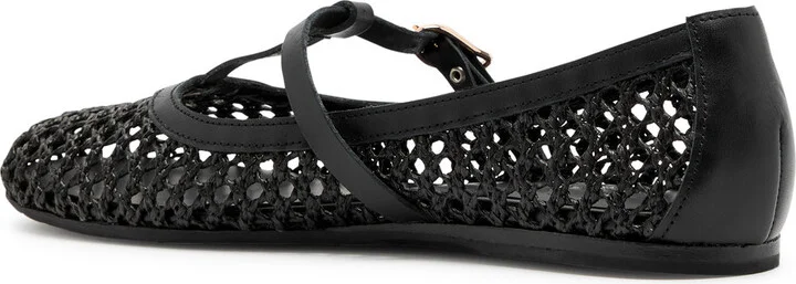 Ancient Greek Sandals Aerati Leather and Raffia Ballet Flats - Image 2