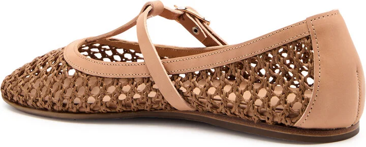 Ancient Greek Sandals Aerati Leather and Raffia Ballet Flats - Image 6