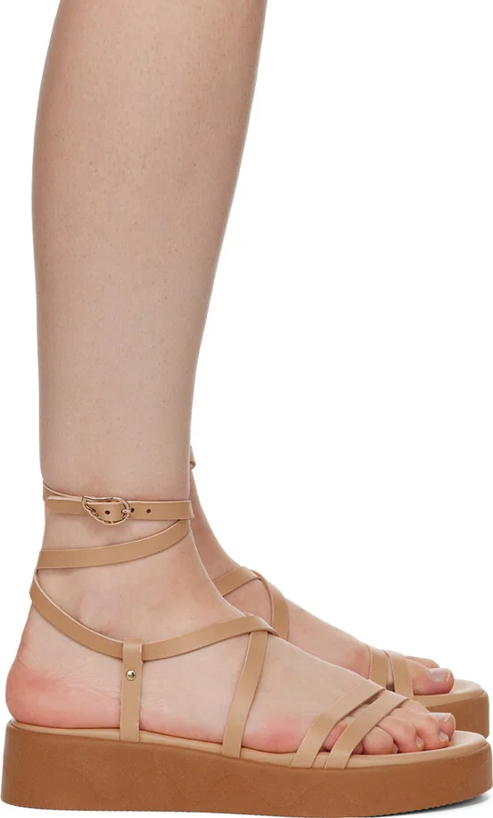 Ancient Greek Sandals Beige Aristea Sandals