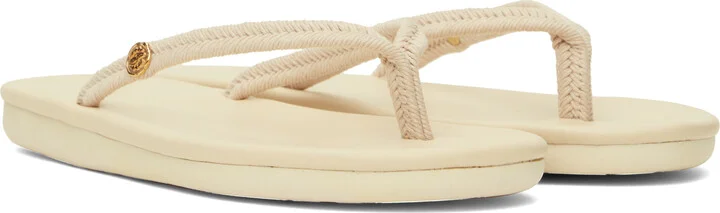 Ancient Greek Sandals Beige Saionara Rope Flip-Flops - Image 4
