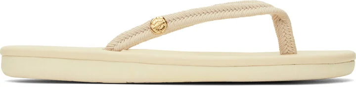 Ancient Greek Sandals Beige Saionara Rope Flip-Flops