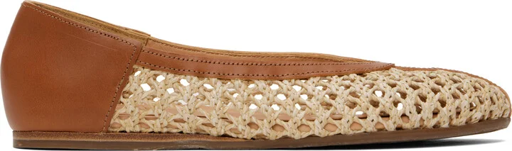 Ancient Greek Sandals Beige & Tan Aeropi Ballerina Flats