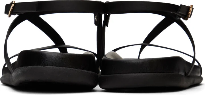 Ancient Greek Sandals Black Aimilia Sandals - Image 2
