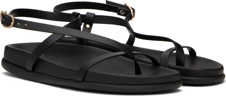 Ancient Greek Sandals Black Aimilia Sandals - Image 4