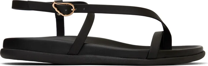 Ancient Greek Sandals Black Aimilia Sandals