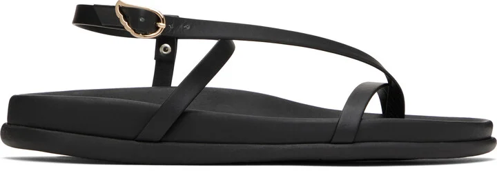Ancient Greek Sandals Black Aimilia Sandals