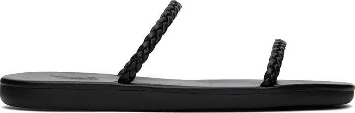 Ancient Greek Sandals Black Aprilia Sandals