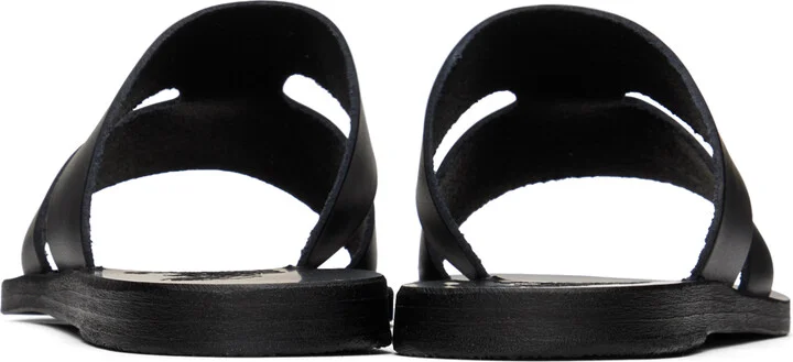Ancient Greek Sandals Black Apteros Sandals - Image 2