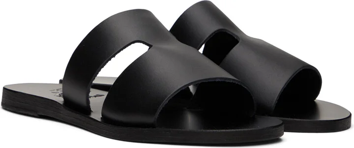 Ancient Greek Sandals Black Apteros Sandals - Image 4