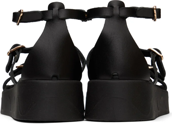 Ancient Greek Sandals Black Arbele Sandals - Image 2