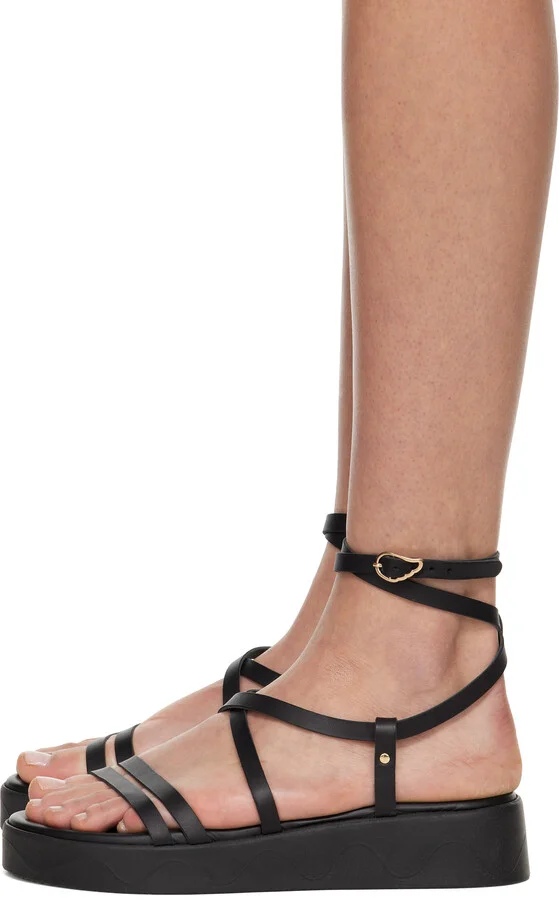 Ancient Greek Sandals Black Aristea Sandals - Image 3