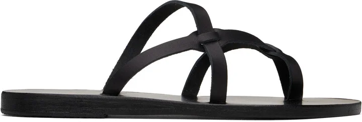 Ancient Greek Sandals Black Armos Sandals