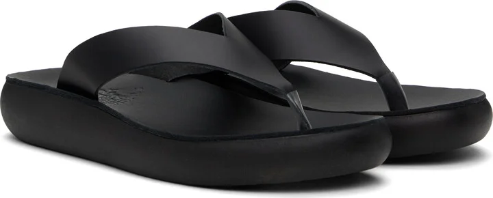 Ancient Greek Sandals Black Charys Comfort Flip-Flops - Image 4