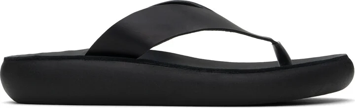 Ancient Greek Sandals Black Charys Comfort Flip-Flops