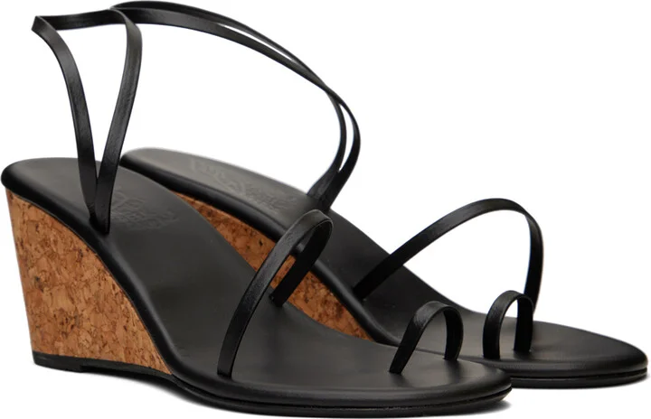 Ancient Greek Sandals Black Chora Heeled Sandals - Image 4