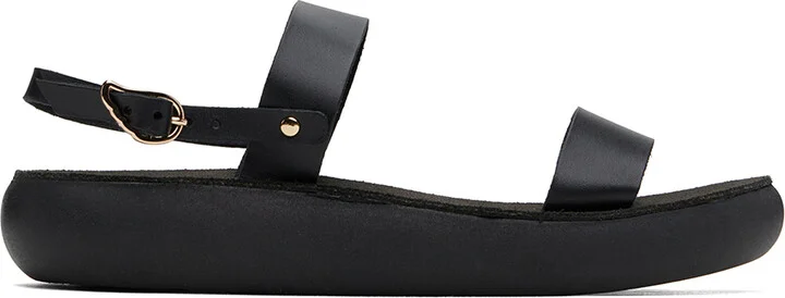 Ancient Greek Sandals Black Clio Comfort Sandals
