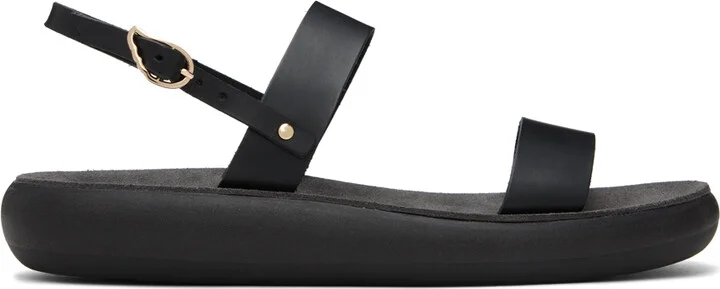 Ancient Greek Sandals Black Clio Comfort Sandals