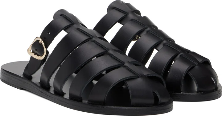 Ancient Greek Sandals Black Cosmia Sandals - Image 4