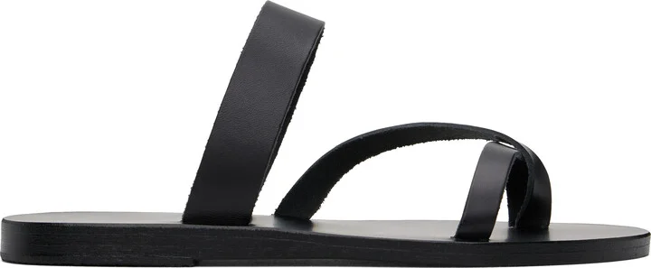 Ancient Greek Sandals Black Daphnae Sandals