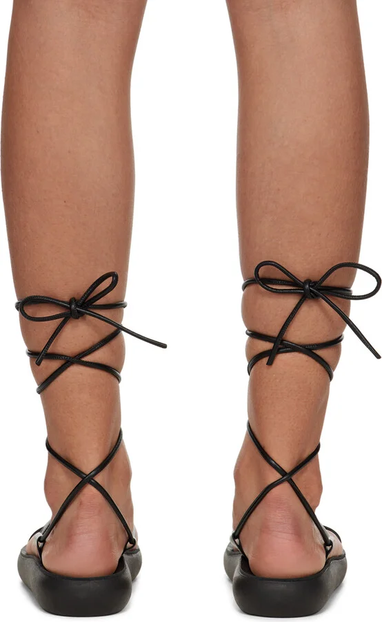 Ancient Greek Sandals Black Diakopes Comfort Sandals - Image 2