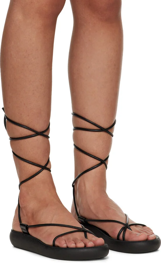 Ancient Greek Sandals Black Diakopes Comfort Sandals - Image 4
