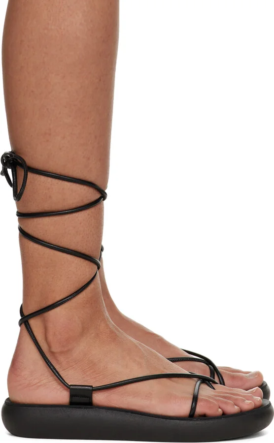 Ancient Greek Sandals Black Diakopes Comfort Sandals