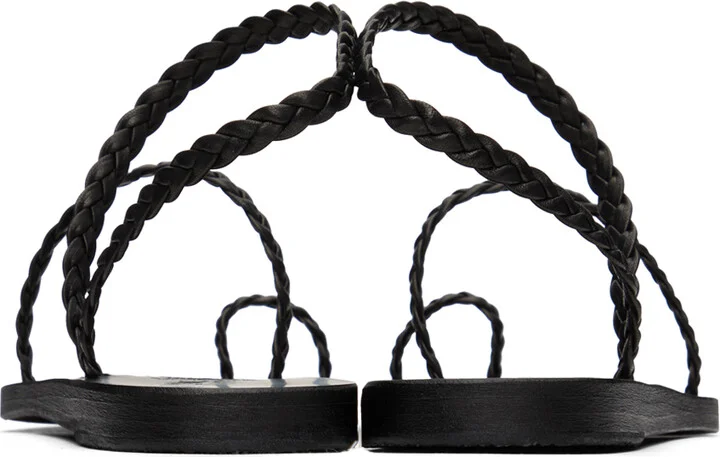 Ancient Greek Sandals Black Eleftheria Sandals - Image 2