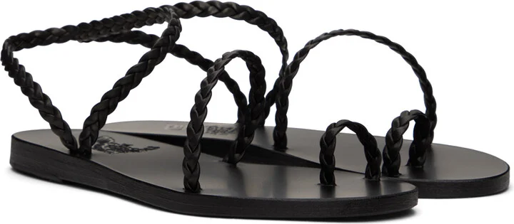 Ancient Greek Sandals Black Eleftheria Sandals - Image 4
