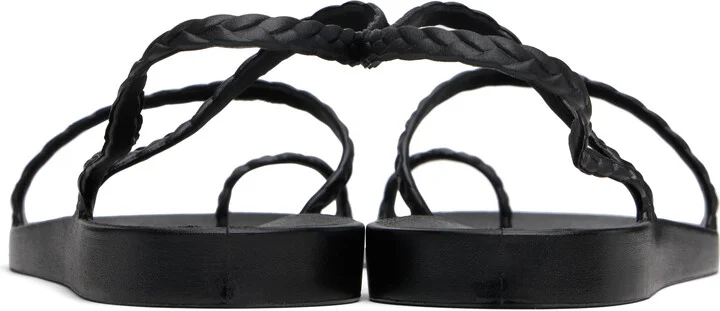 Ancient Greek Sandals Black Eleftheria Sandals - Image 2