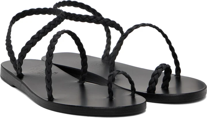 Ancient Greek Sandals Black Eleftheria Sandals - Image 4