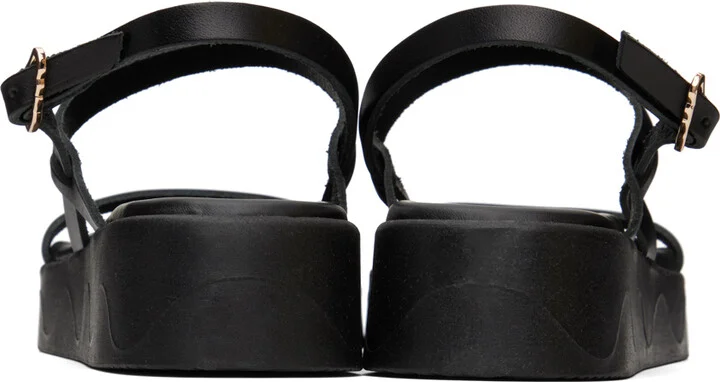 Ancient Greek Sandals Black Evriali Sandals - Image 2