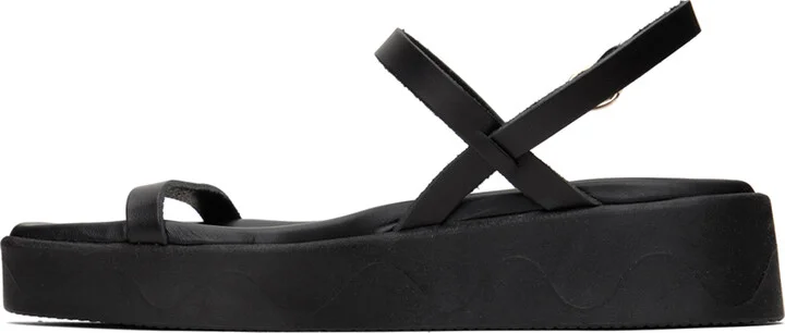 Ancient Greek Sandals Black Evriali Sandals - Image 3