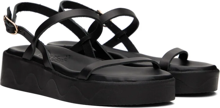 Ancient Greek Sandals Black Evriali Sandals - Image 4