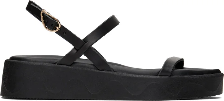 Ancient Greek Sandals Black Evriali Sandals