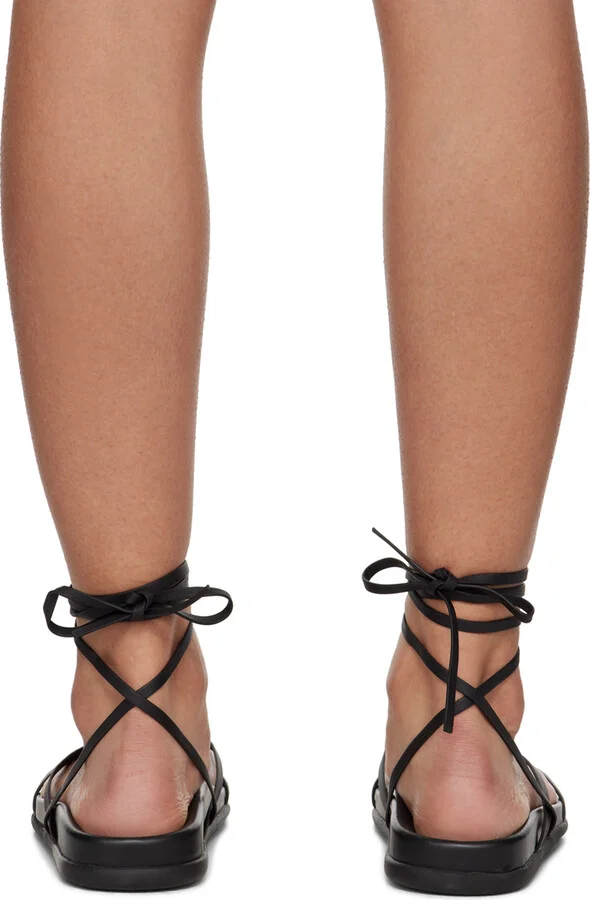 Ancient Greek Sandals Black Glykeria Sandals - Image 2