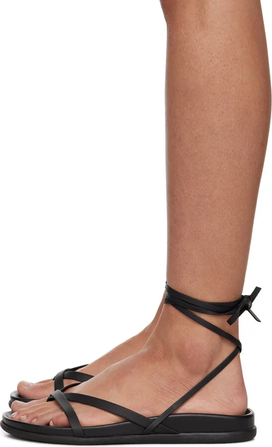 Ancient Greek Sandals Black Glykeria Sandals - Image 3