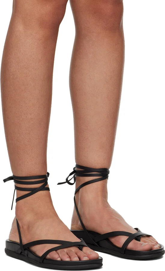 Ancient Greek Sandals Black Glykeria Sandals - Image 4