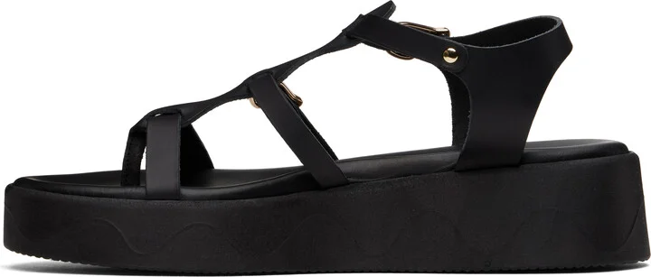 Ancient Greek Sandals Black Grace Kelly Wave Sandals - Image 3