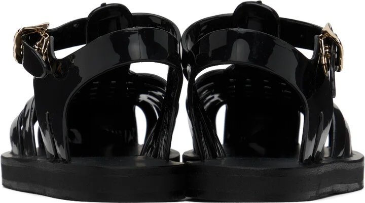 Ancient Greek Sandals Black Homeria Jelly Sandals - Image 2