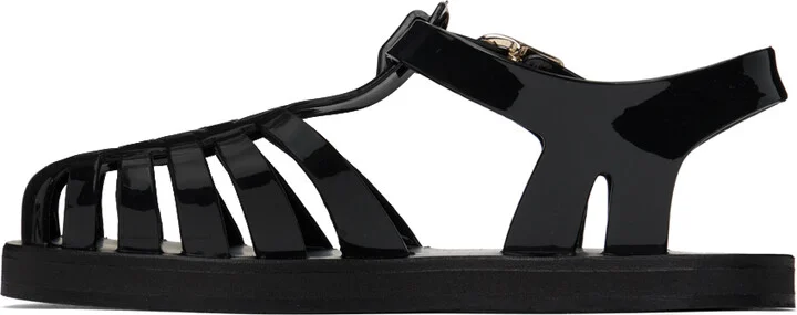 Ancient Greek Sandals Black Homeria Jelly Sandals - Image 3