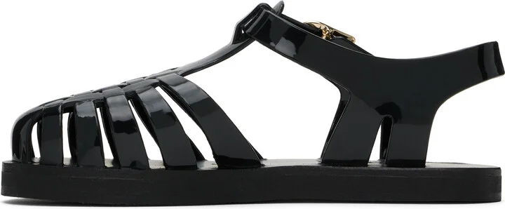 Ancient Greek Sandals Black Homeria Jelly Sandals - Image 3