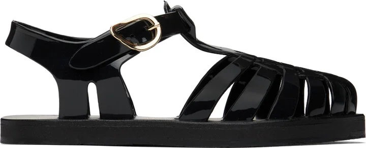 Ancient Greek Sandals Black Homeria Jelly Sandals
