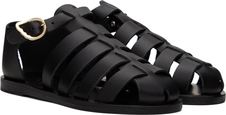 Ancient Greek Sandals Black Homeria Sandals - Image 4