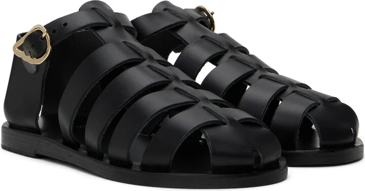 Ancient Greek Sandals Black Homeria Sandals - Image 4