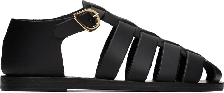 Ancient Greek Sandals Black Homeria Sandals